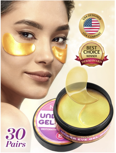 Nysa-9 24K Gold Eye Mask Under Eye Gel Treatment Masks for Puffy Eyes 